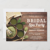 Invitation de fête prénuptiale rustique verte pour (Devant)