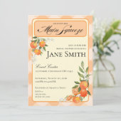 Invitation de fête prénuptiale sur le thème Orange (Debout devant)