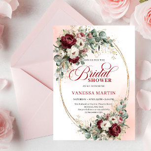 Invitation de fête prénuptiale tendance Bourgogne