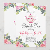 Invitation de fête prénuptiale thé dans un jardin (Devant / Derrière)