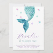 Invitation de fête Queue de Sirène sous la Mer (Devant)