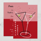 Invitation de fête rétro Cocktail (Devant / Derrière)