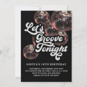 Invitation de fête rétro disco boule années 70 Gro (Devant)