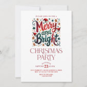 Invitation de fête rétro typographie Joyeuse et Lu (Devant)