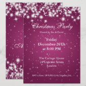 Invitation de fête rose élégante scintillement per (Devant / Derrière)