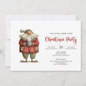 Invitation de fête rouge et verte imprimable avec  (Devant)