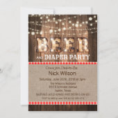 Invitation de fête rustique bière et couche (Devant)