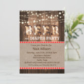 Invitation de fête rustique bière et couche (Debout devant)