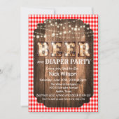 Invitation de fête rustique bière et couche (Devant)