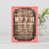 Invitation de fête rustique bière et couche (Debout devant)