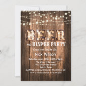 Invitation de fête rustique bière et couche (Devant)