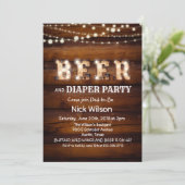 Invitation de fête rustique bière et couche (Debout devant)