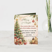 Invitation de fête rustique de vacances d'hiver Jo