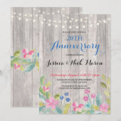 Invitation de fête rustique pour anniversaire de m (Devant / Derrière)