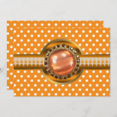 Invitation de fête scintillante orange (Devant / Derrière)