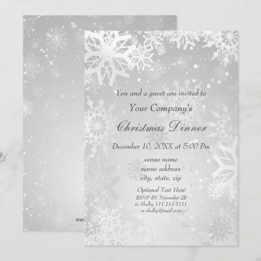 Invitation de fête Silver Magical Corporate (Devant / Derrière)