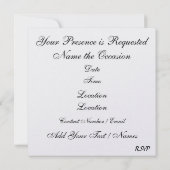 Invitation de fête - SRF (Dos)