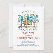 Invitation de fête sur la plage dans le style graf (Devant)