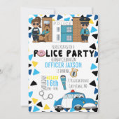 Invitation de fête sur le thème de la police (Devant)