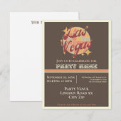 Invitation de fête sur le thème de Las Vegas City  (Devant / Derrière)