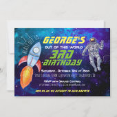 Invitation de fête sur le thème de l'espace (Devant)