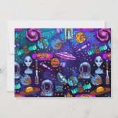 Invitation de fête sur le thème de l'espace (Dos)