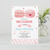 Invitation de fête sur le thème des macarons migno (Debout devant)