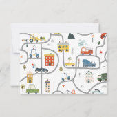 Invitation de fête sur le thème des transports AGE (Dos)