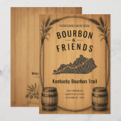 Invitation de fête sur le thème du Bourbon rustiqu (Devant / Derrière)