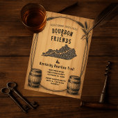 Invitation de fête sur le thème du bourbon rustiqu
