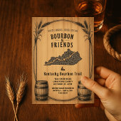 Invitation de fête sur le thème du bourbon rustiqu