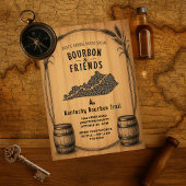 Invitation de fête sur le thème du bourbon rustiqu