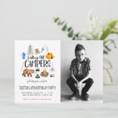 Invitation de fête sur le thème du camping (Debout devant)