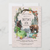 Invitation de fête sur le thème du camping (Devant)