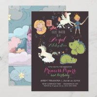 Invitation de fête sur le thème du conte de fées