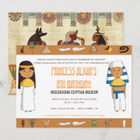 Invitation de fête sur le thème égyptien