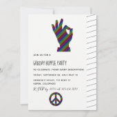 Invitation de fête sur le thème hippie (Devant)
