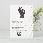 Invitation de fête sur le thème hippie (Debout devant)