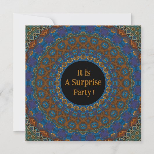 Invitation de fête surprise Mandala décorative (Devant)