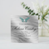 Invitation de fête Sweet 16 avec bijoux papillon z (Debout devant)