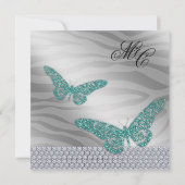 Invitation de fête Sweet 16 avec bijoux papillon z (Dos)