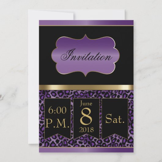 Invitation de fête tout usage - Léopard | Texte à  (Devant)