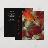 Invitation de fête Toutes les occasions Plumes Noi (Devant / Derrière)