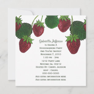 Invitation de fête : Vigne de Fraisier et Gingham