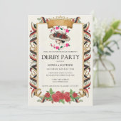 Invitation de fête vintage Derby Fleur de cheval (Debout devant)