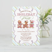 Invitation de fête vintage gingerbread pour les Fê (Debout devant)
