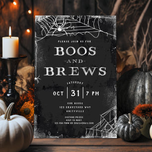Invitation de fête vintage Halloween Toile d'araig