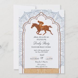 Invitation de fête vintage Kentucky Derby Course d