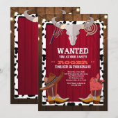 Invitation de fête western (Devant / Derrière)