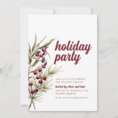 Invitation De Fêtes Avec Greens Berries (Devant)